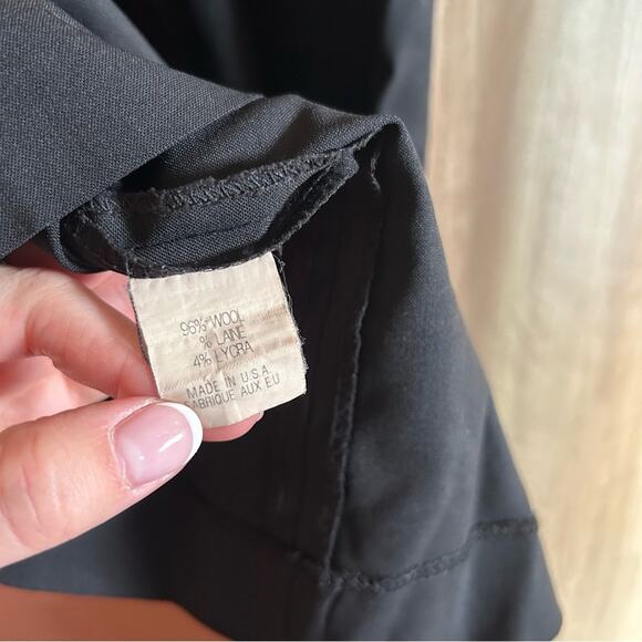 Theory Sleeveless Stretch Wool Sheath Mini Dress Black Short Size 2 - Picture 6 of 6